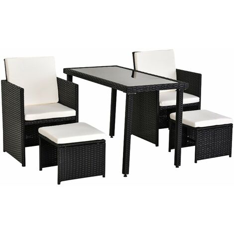 Set Salotto Da Giardino In Rattan Sintetico 2 Poltrone