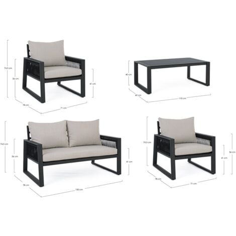 Set salotto giardino Captiva antracite