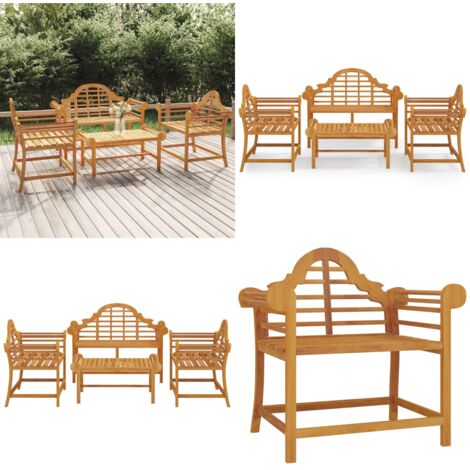 Set Salotto per Giardino 4pz Legno Massello di Teak - Tavolo da giardino - Sedie da giardino
