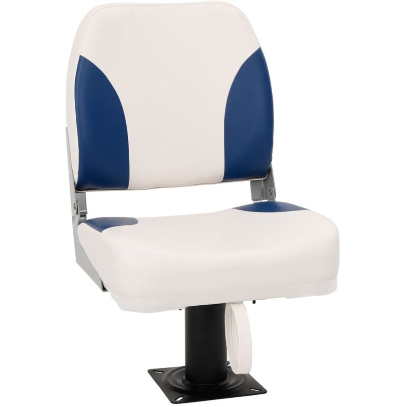 Set Sedile per Barca Pieghevole 2pz Blu e Bianco