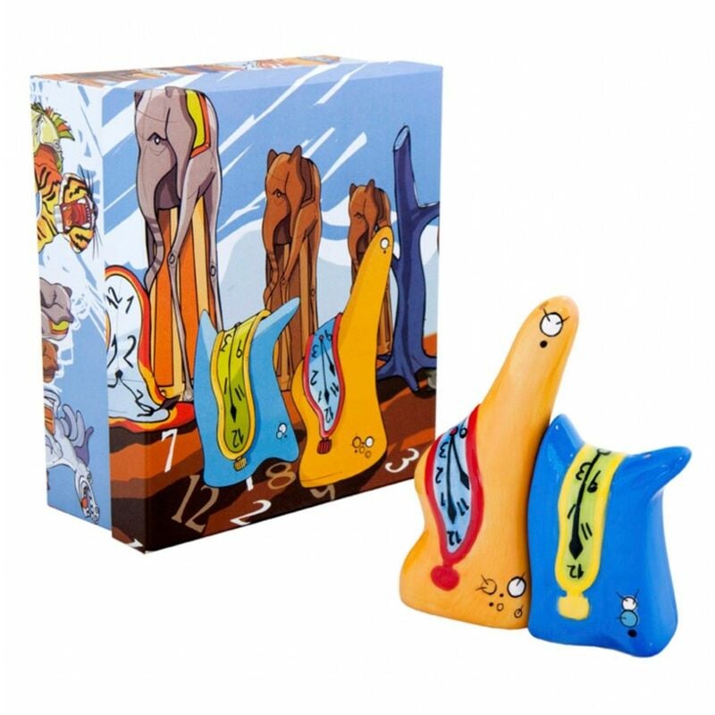 Enesco - Set Sel et poivre en céramique Collection Horloge