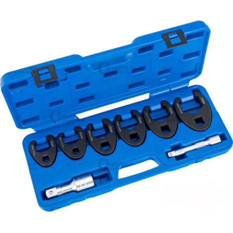 SET SERIE 8 CHIAVI A PIEDE DI CORVO AD ANELLO APERTO 33-50mm  1/2" + 3/4" CONDOR