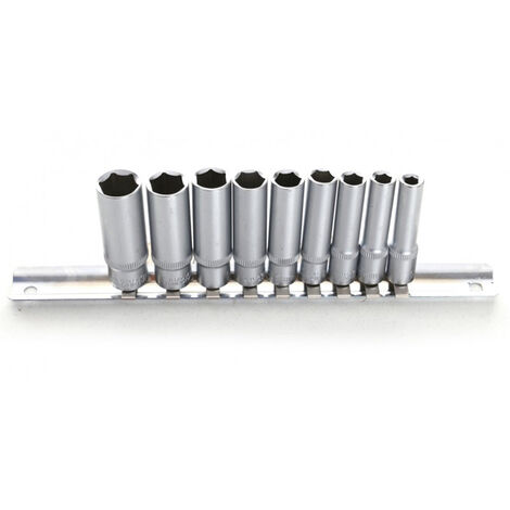 SET SERIE BUSSOLE ESAGONALI 9pz 1/4″ 5-13mm LUNGHE KIT CHIAVI Cr-V