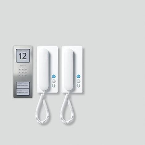 SET SIEDLE CA 812-2 E/W ACCIAIO INOX, BIANCO (210008739-00)