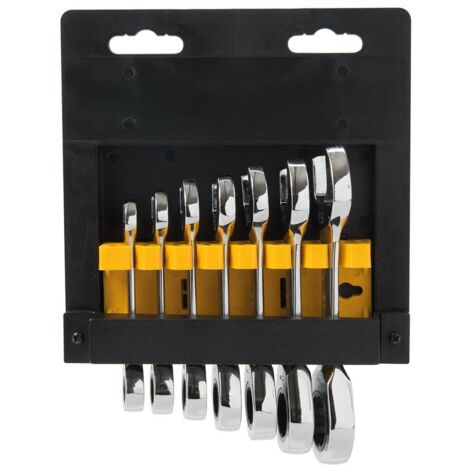 Set Silverline chiavi corte testa taglio croce cricchetto in acciaio 8 a 19 mm