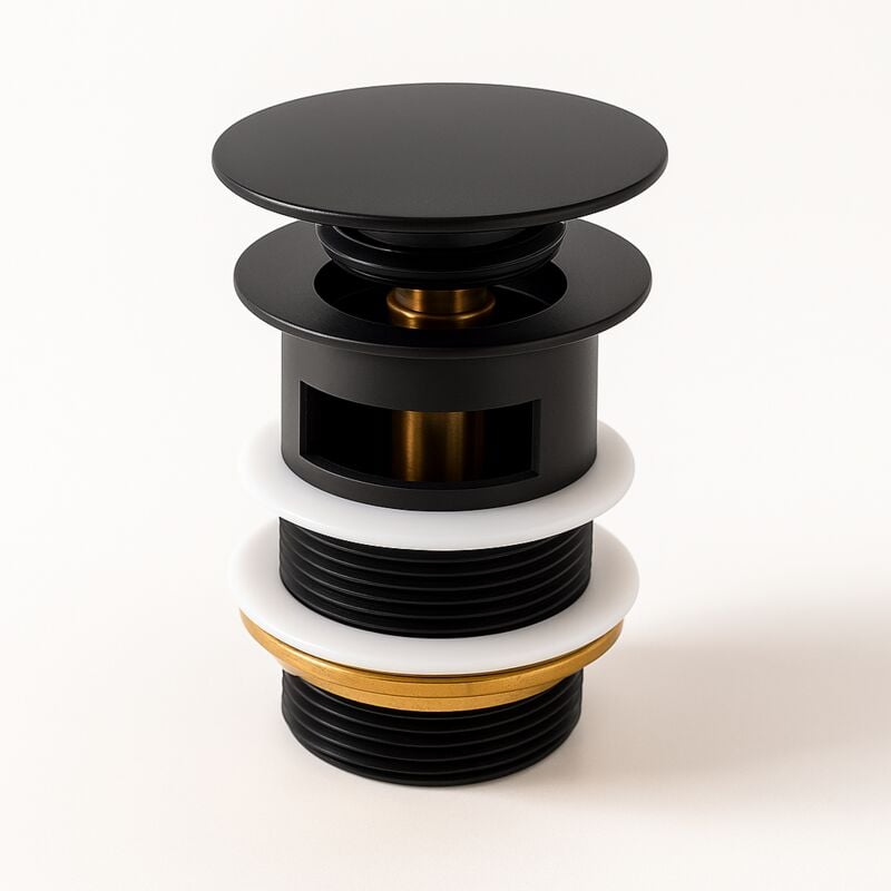 Bouchon de Vidange Noir Mat Badplaats Bouchon Pop Up