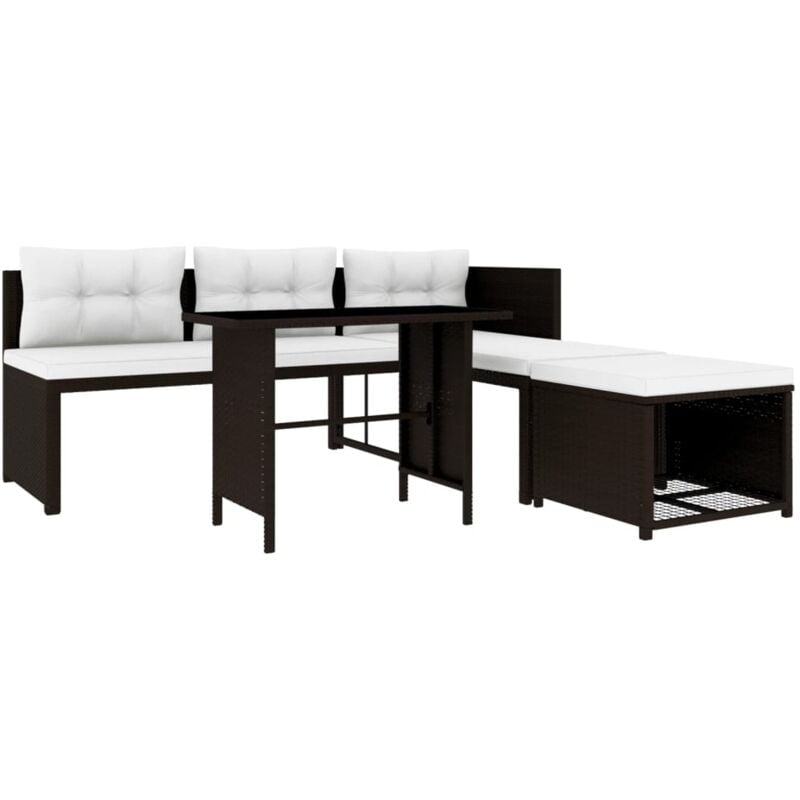 Set de muebles de jardín 4 piezas ratán sintético marrón Vidaxl Marrón