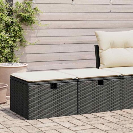 Set sofás jardín y cojines 2 pzas ratán sintético acacia negro vidaXL