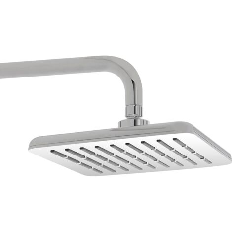 Set Soffione doccia 20 x 20 cm e braccio di 40 cm in finitura cromo anticalcare Hidra