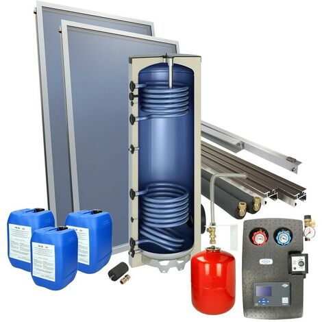 Set solaire 2plus toit plat ballon solaire 200l, 2 capteurs: 4,12 m²
