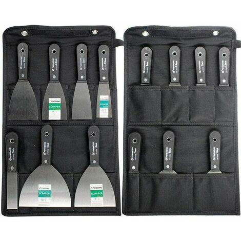 Set spatola spatola 7 pezzi Set spatola e spatola, manico in plastica antiscivolo con una borsa porta attrezzi portatile in tela