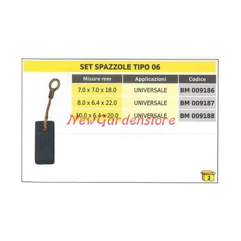 Set spazzole 2 pezzi tipo 06 universale 8.0 x 6.4 x 22.0 mm 009187