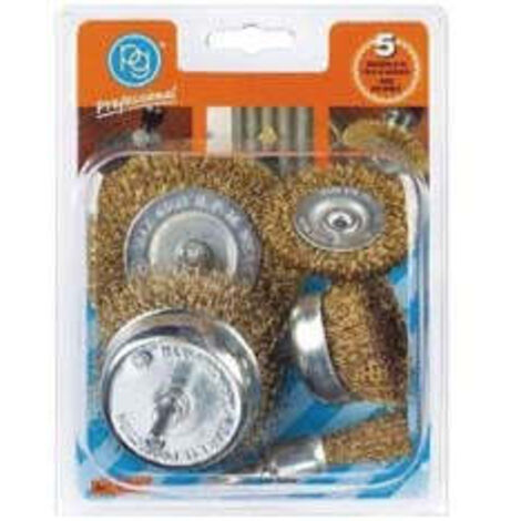 SET SPAZZOLE PER TRAPANO set 5 pezzi