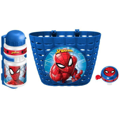 SET SPIDER-MAN Cestino + Bottiglia + Campanella
