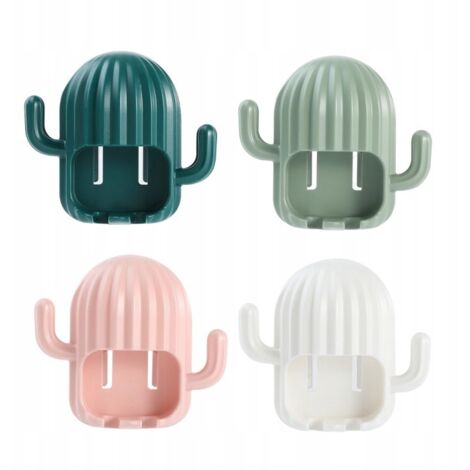 Set Support Brosse Dents Cactus Salle Bain Sans Percage