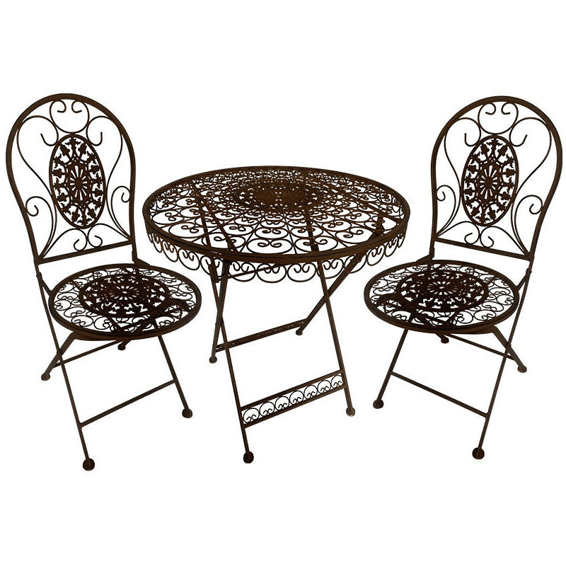 Ensemble table 2 chaises 70x70cm - Rouille