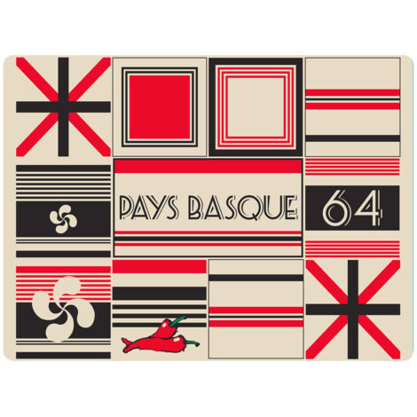 Set Table 40x30m P-basque+carres - Kisikol