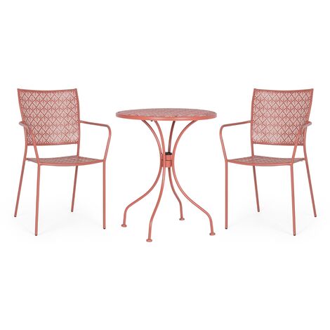 SET TABLE DE JARDIN LIZETTE D.60 + 2 CHAISES LIZETTE ACCOUDOIRS BITTER