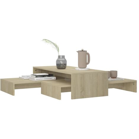 Set tables basses gigognes Chêne 100x100x26,5