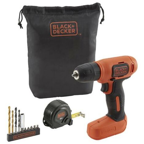 Set Taladro atornillador 7.2V + accesorios + bolsa de transporte Black & Decker