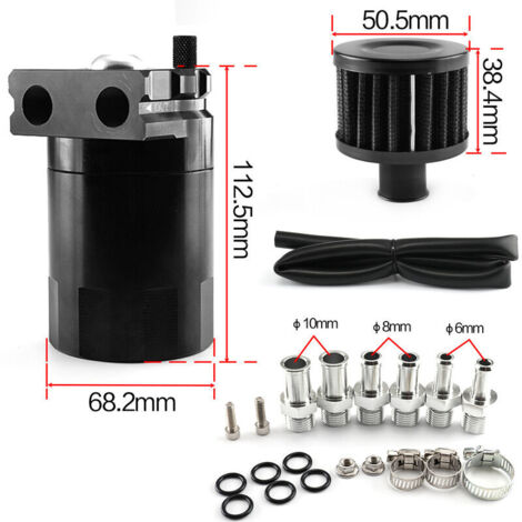 Set Tanica d'olio nera, serbatoio olio motore automatico, accessori in lega di alluminio, serbatoio olio da 300 ml