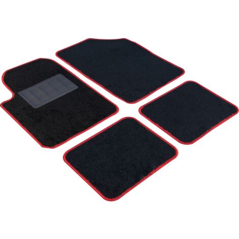 Set tappetini auto essential bordo rosso.