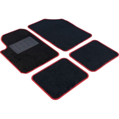 Set tappetini auto essential bordo rosso.