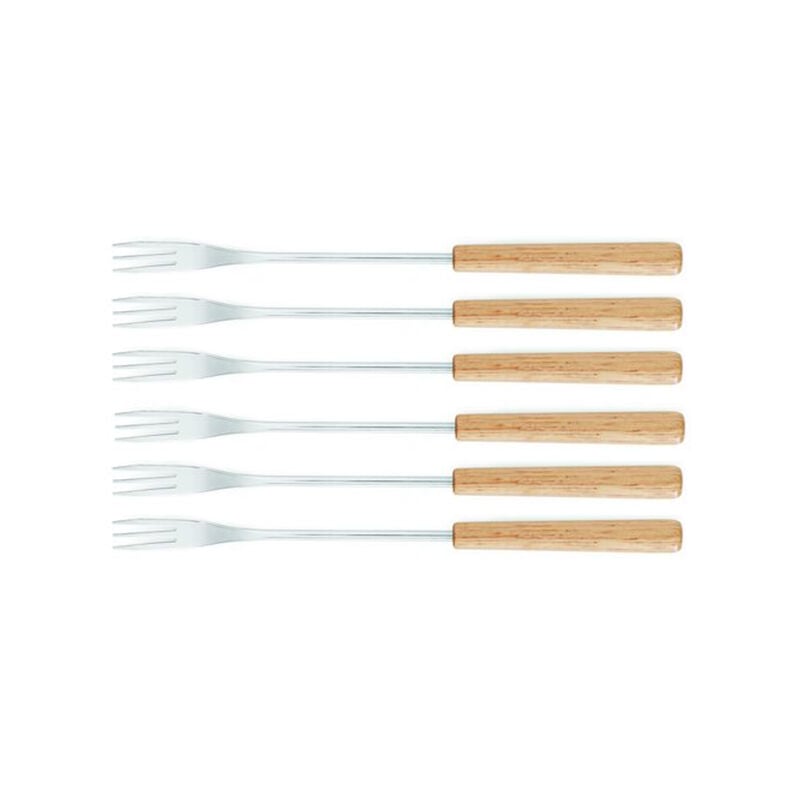 Image of Set di 6 forchette da fonduta in legno chiaro - 3008187 - tableandcook