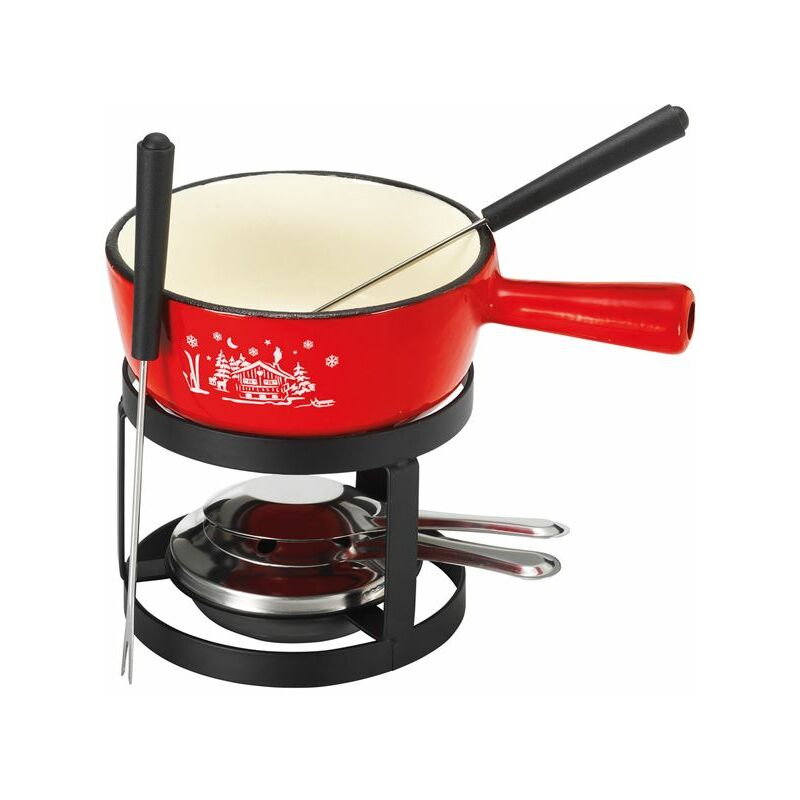 Set fonduta con 2 forchette rosse - SH-V611 - tableandcook