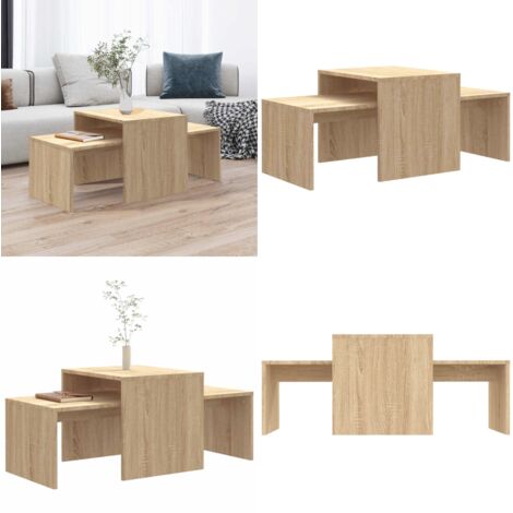 Set Tavolini Salotto Rovere Sonoma 100x48x40 cm Multistrato - Tavolino per divano - Tavolino da caffè