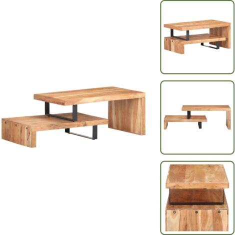 Set tavolini - vidaXL Set Tavolini da Salotto 2 pz in Legno Massello di Acacia - Tavolino in legno