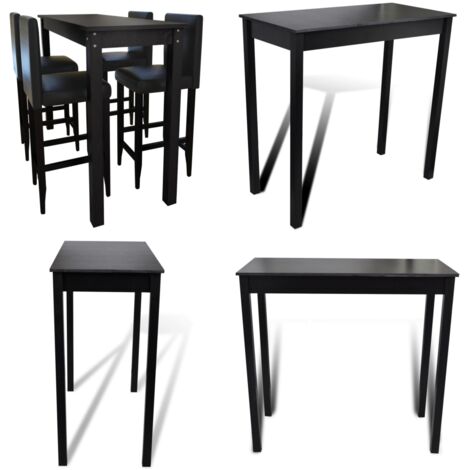 Set Tavolino da Bar con 4 Sgabelli Neri - Sgabelli da bar - Set da pranzo