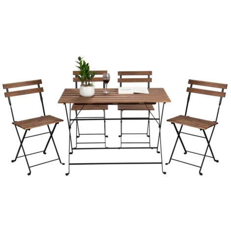 Set Tavolino e 2 Sedie Pieghevoli da Giardino Bistrot Nero