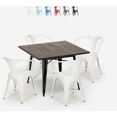 Set tavolo e sedie bianco bar