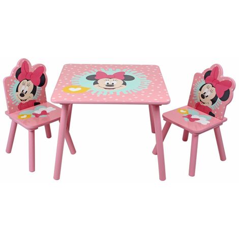 Set Tavolo con 2 Sedie Minnie in Legno