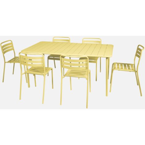 Set tavolo da giardino in metallo con 6 sedie