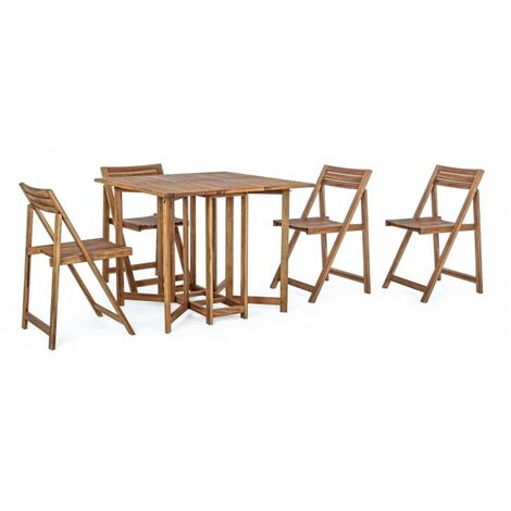 Set Tavolo e 4 Sedie Pieghevoli da Giardino Noemi