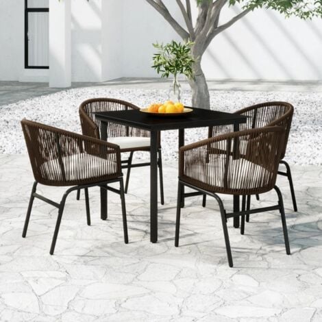 Set Tavolo e Sedie da Giardino 5 pz - Salotto da giardino Marrone BV835427  - BonneVie