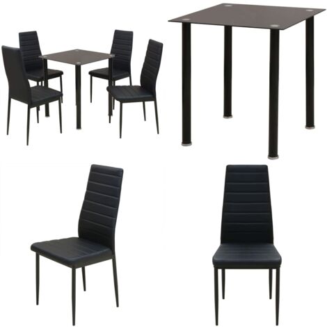Set Tavolo e Sedie da Pranzo 5 pz Nero - Sedie da pranzo - Set tavolo e sedie