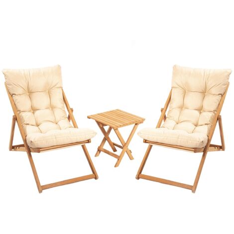 Set Tavolo e Sedie Leni, 2 Posti, Dimensione Seduta 59x44h90 cm, Marrone Crema