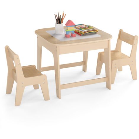 Set tavolo e sedie per bambini, Tavolino bambini con sedie per disegnare leggere mangiare Giallo