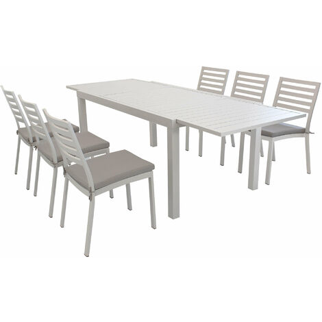 Set da giardino tavolo e sedie lyra in alluminio