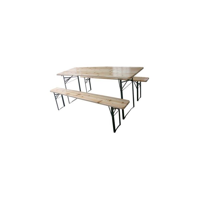 Set tavolo + panche birreria 120x60 2 gambe Domus