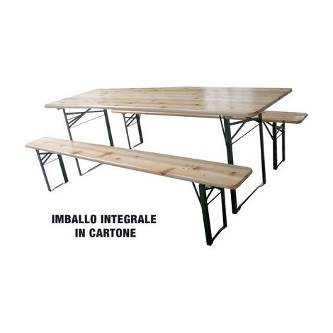 SET TAVOLO + PANCHE BIRRERIA 2 GAMBE DOMUS
