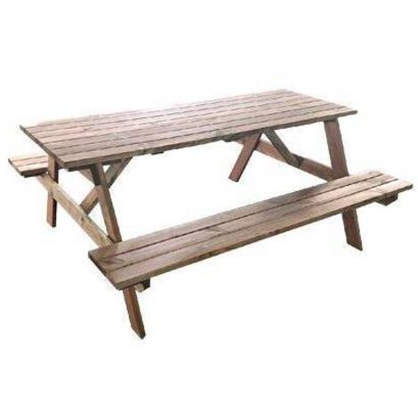 SET TAVOLO + PANCHE LEGNO PIC-NIC EURO DOMUS