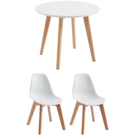 VENTE-UNIQUE Set tavolo per bambini LOULOUNE + 2 sedie Bianco LILINOU