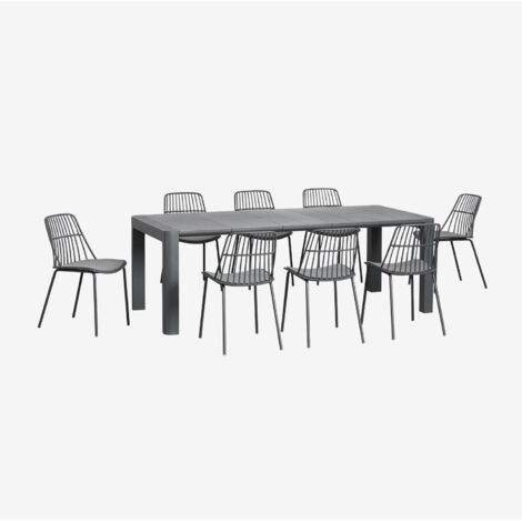 Set tavolo rettangolare (220x100 cm) Arnadine e 8 sedie da giardino Maeba SKLUM            