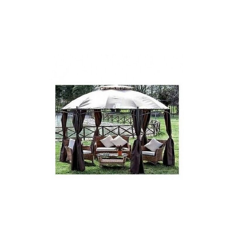 Set Teli Laterali Ricambio Gazebo Cm 350 Dm Gotic Esagonale In Poliestere Ecru'