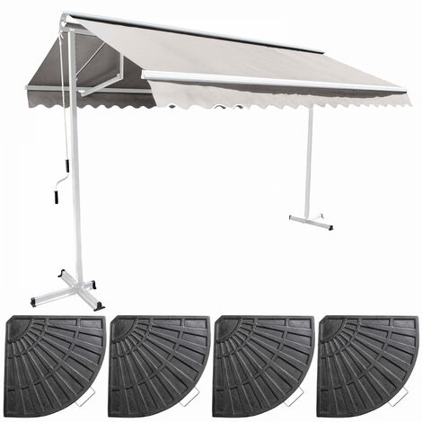 Tenda da sole mobile elettrico 4x3m e 4 piastre pesanti color