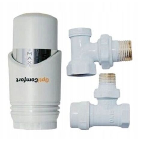 Set termostatico angolare per radiatori, bianco